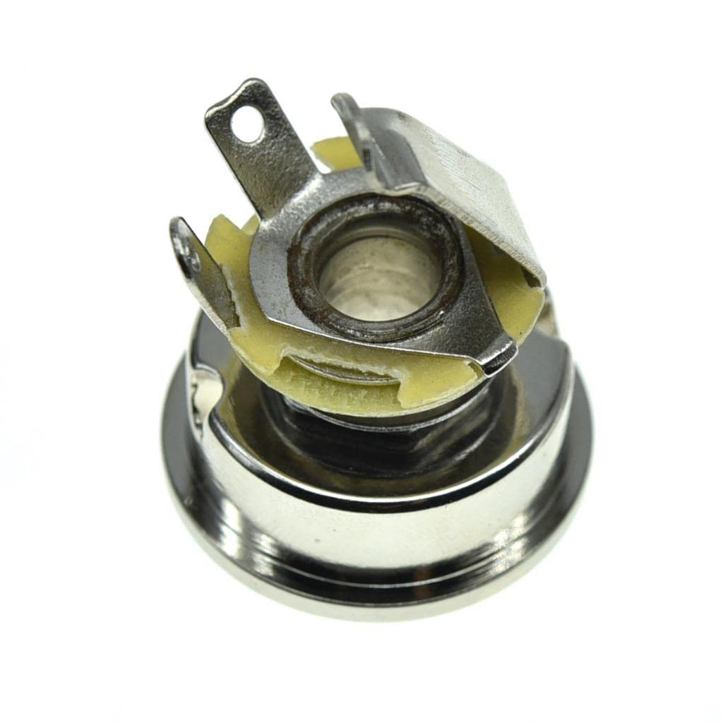 Dopro Nickel Electric Guitar Jackplate Metric Brass Electrosocket Jack Plate with Nickel Brass Mono Output Jack and Screws Fits